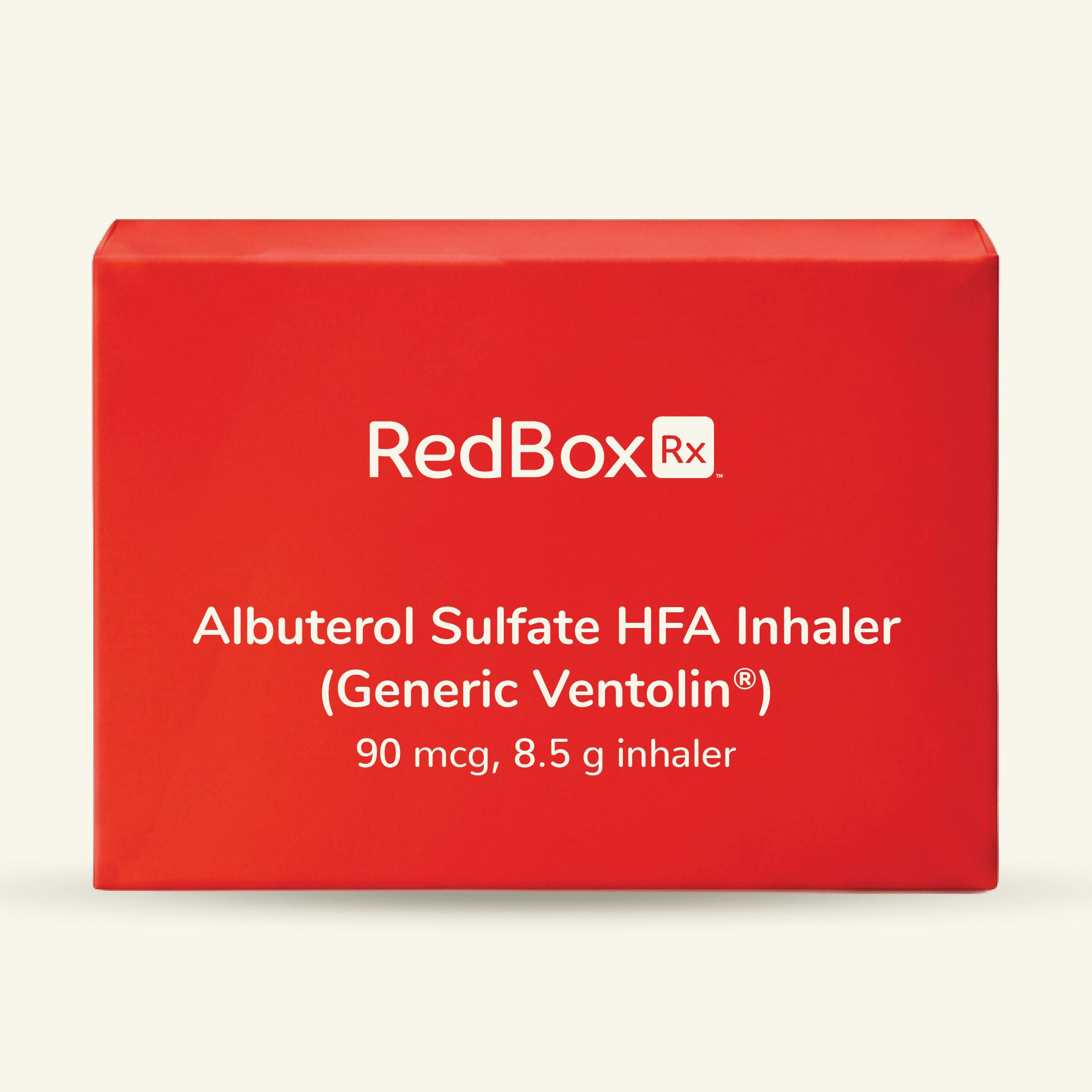 RedBox Rx Albuterol Sulfate HFA 90 mcg, 8.5 g inhaler Box