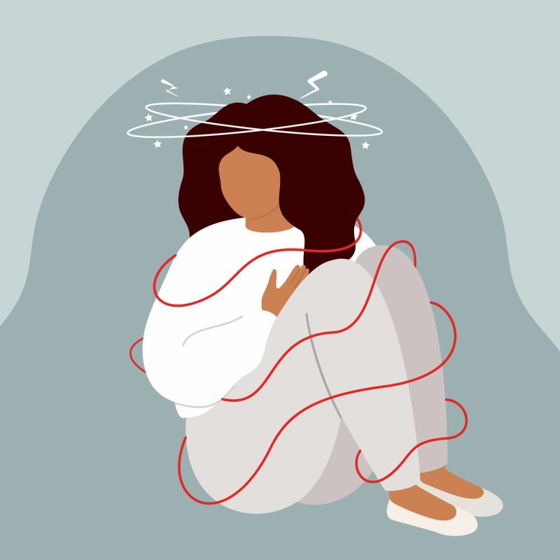 Women Cradled into Herself  