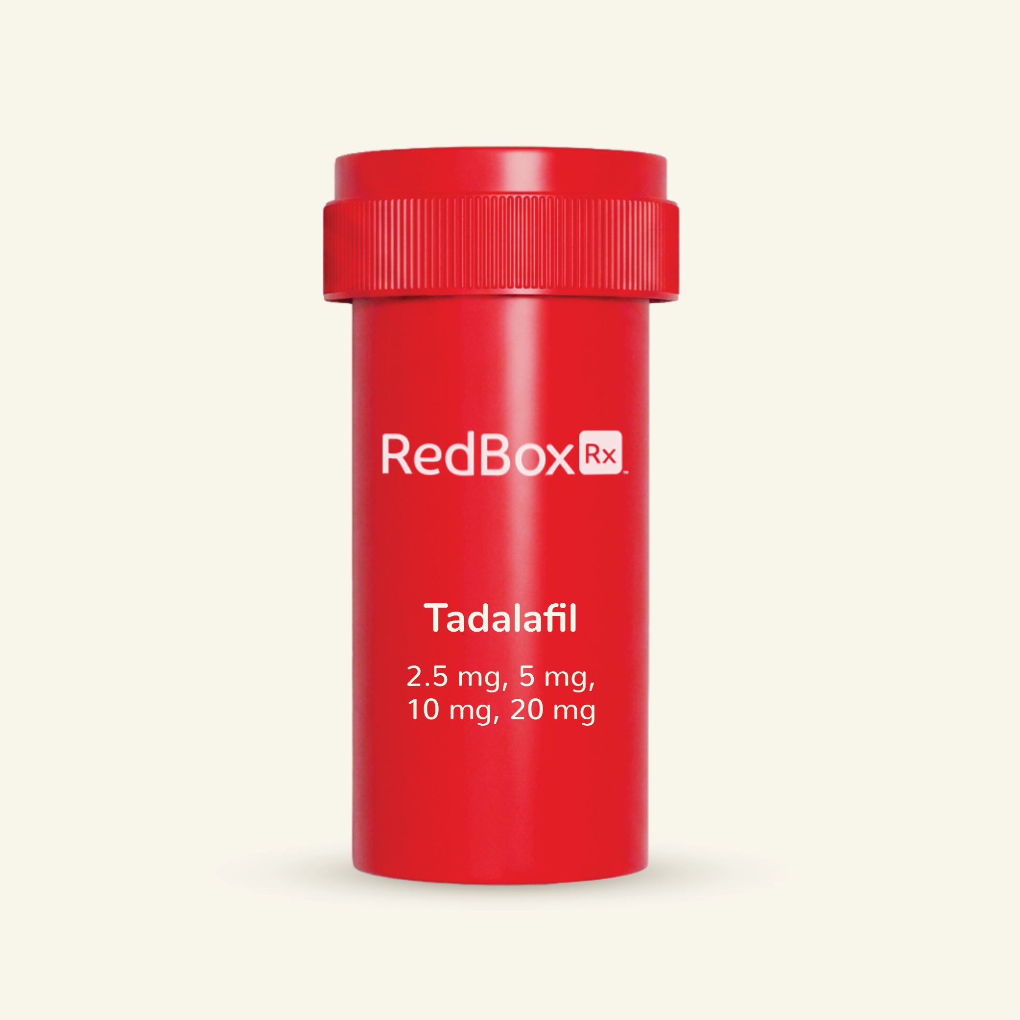 Redbox Rx Tadalafil 2.5 mg, 5 mg, 10 mg, 20 mg Med Bottle