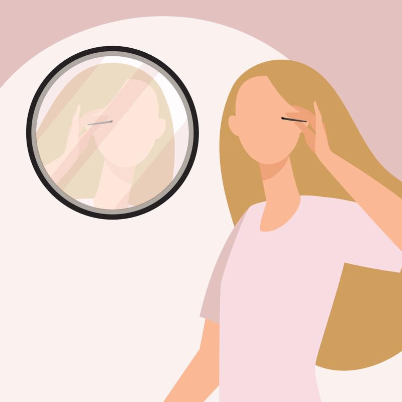 Illustration of Woman Applying Generic Latisse to Lash Line