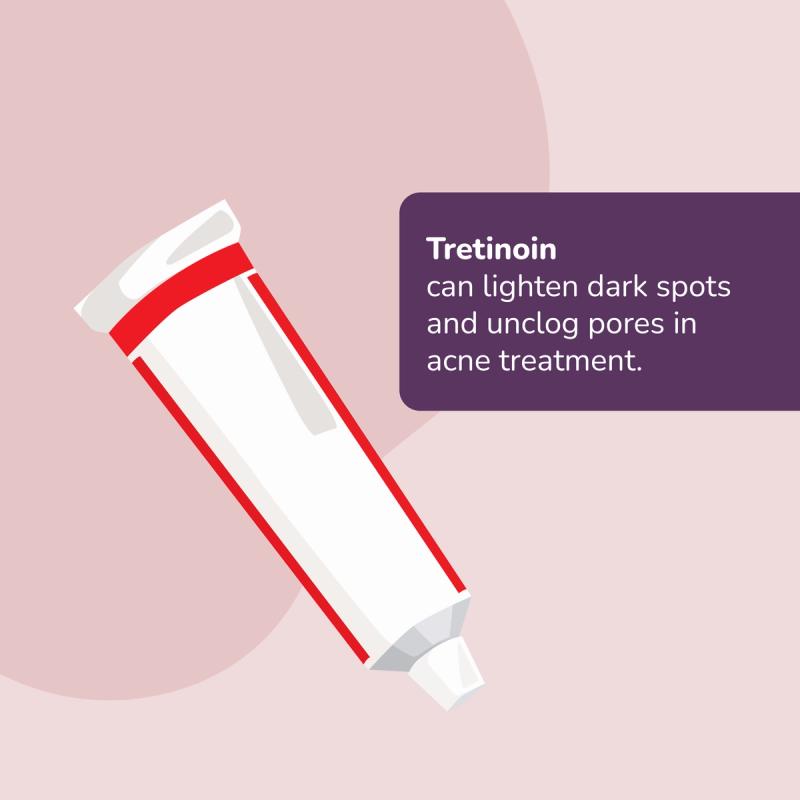 Tretinoin medication tube with medication info