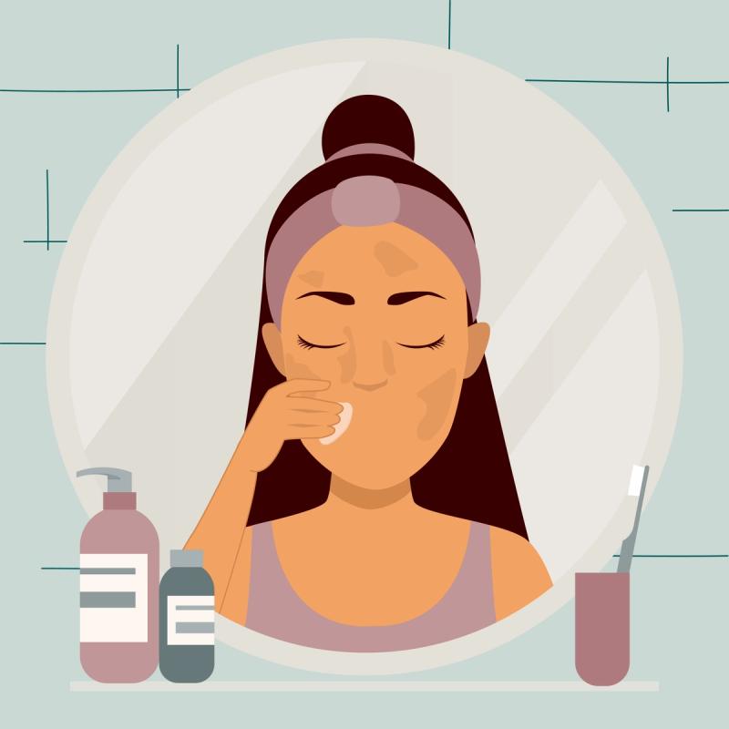 An illustration of a person affected by melasma.