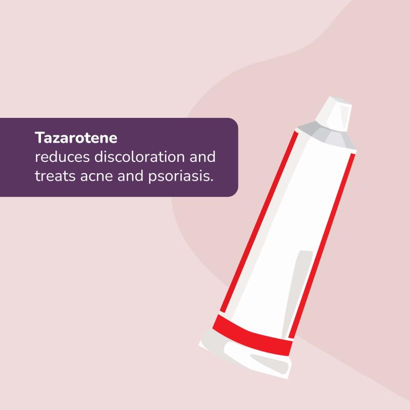 Tazarotene medication tube with medication info