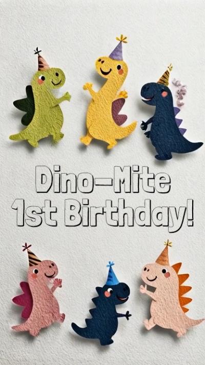 Dino-Mite 1st Birthday video invitation