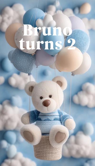 Balloons & Teddy video invitation