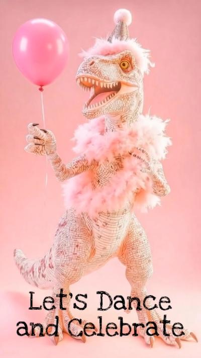 Dancing Pink Dino video invitation