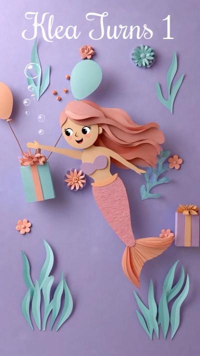 Purple Mermaid  video invitation