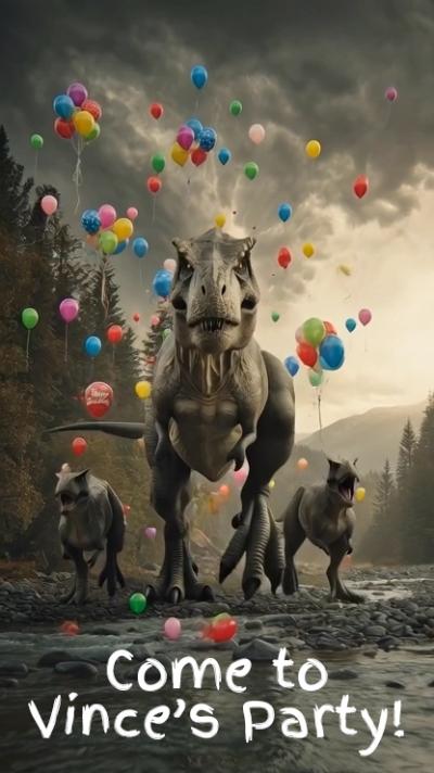 Chasing T-Rex video invitation