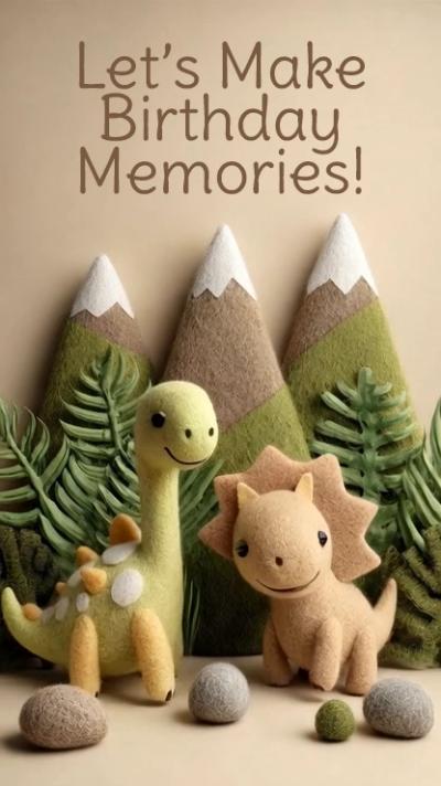 Dino Plushie video invitation