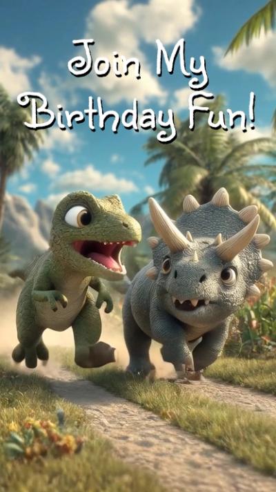Baby Dinosaurs video invitation