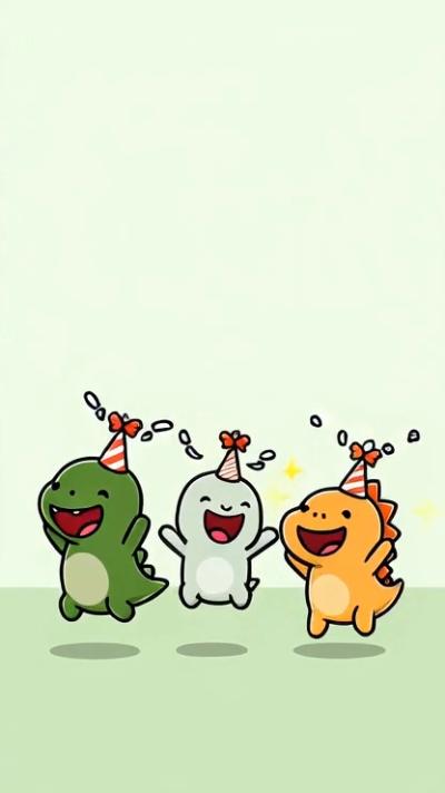 Green Cute Dinos video invitation