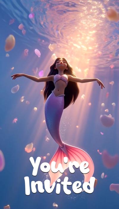 Mermaid Princess video invitation
