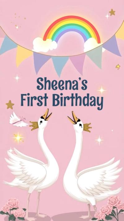 Pink Swan Party video invitation
