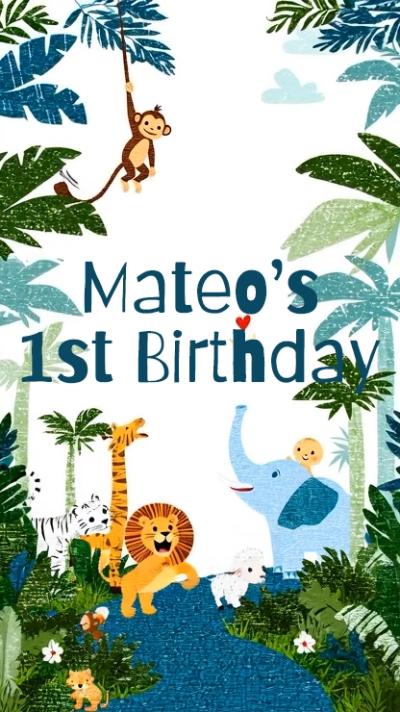 Cute Jungle Party video invitation
