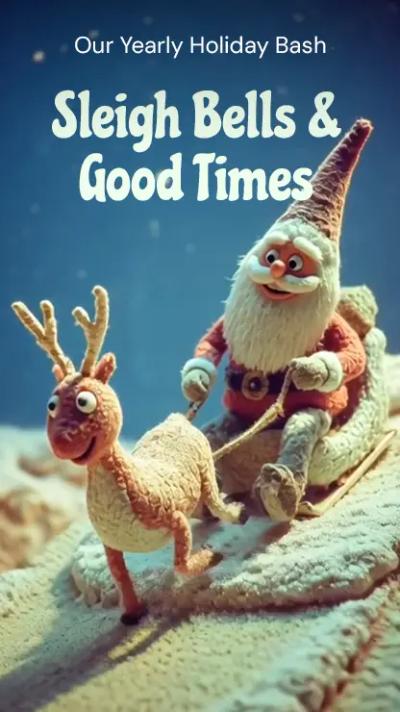 Claymation Santa video invitation