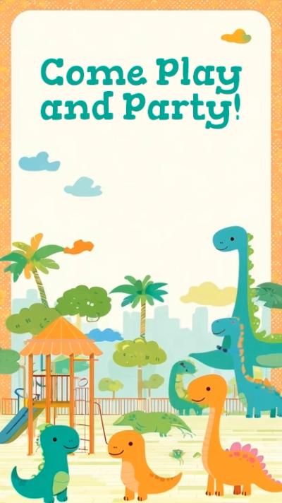 Animated Dinosaurs video invitation