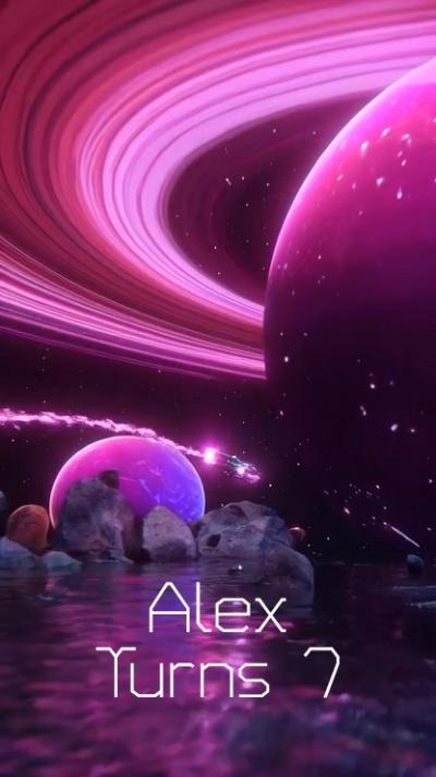Purple Saturn video invitation