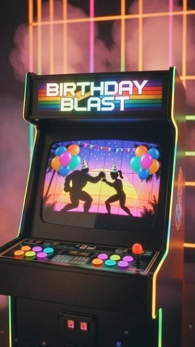 Arcade Fighter 32-bit video invitation