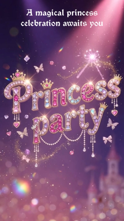 Princess Party (Pink) video invitation