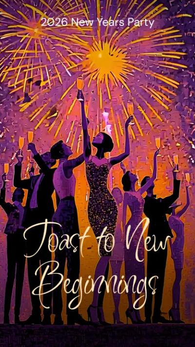 Jazzy NYE video invitation