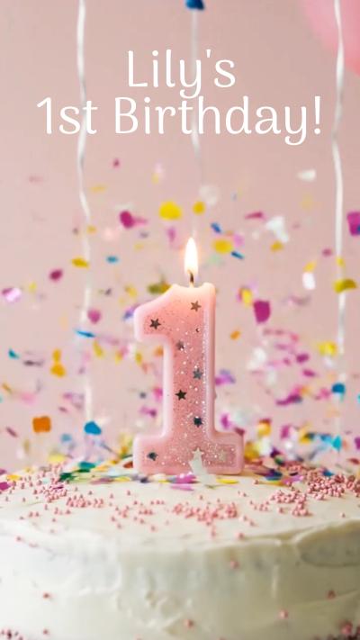 Girls First Cake video invitation