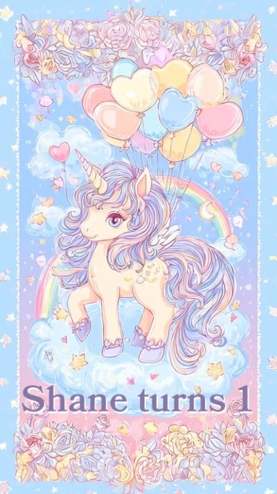 Unicorn Pastel Blue video invitation