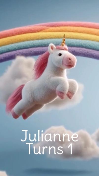 Unicorn Rainbow video invitation