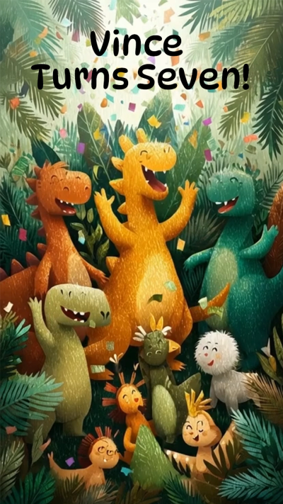 Happy Dino Family video invitation