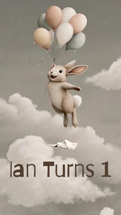 Bunny Holds Balloons