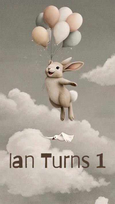 Bunny Holds Balloons video invitation