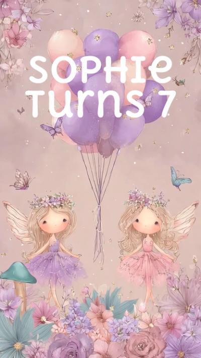 Pink & Purple Fairy video invitation