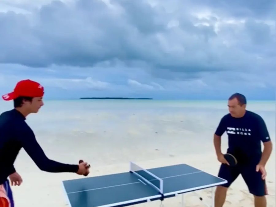 Petanque and beach games on a Polynesian motu