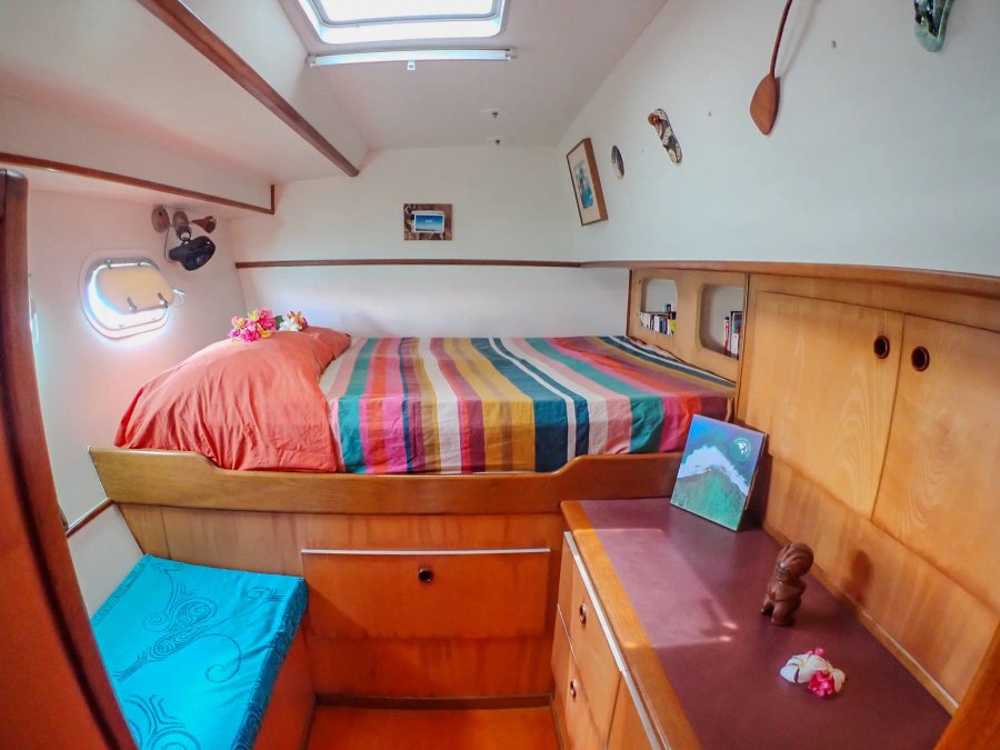 La cabine Moana — lit double avec vue sur l'océan
