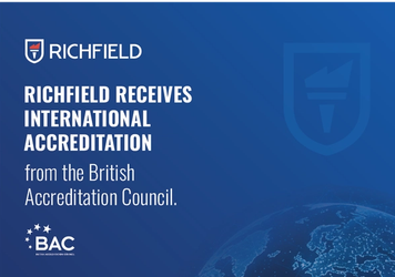 Richfield college shows their British Accreditation Council accreditation