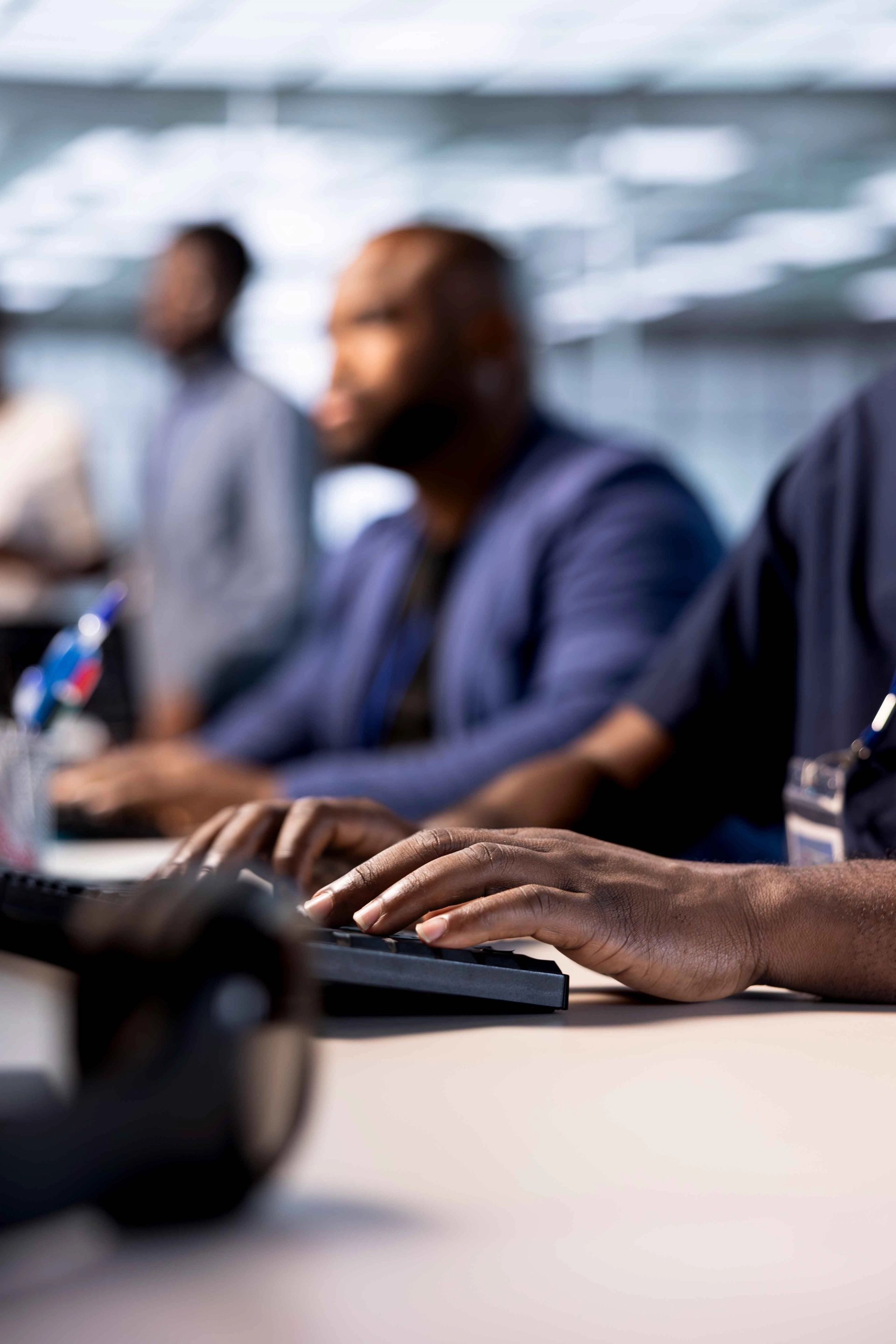 A person working on a computer.