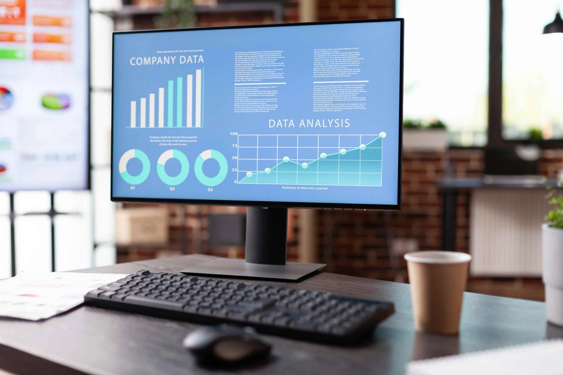 A computer screen displaying graphs and data analysis visualisation.