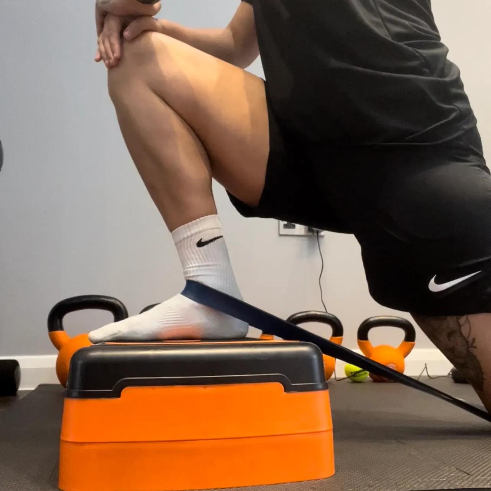 Ankle stretching technique demonstration