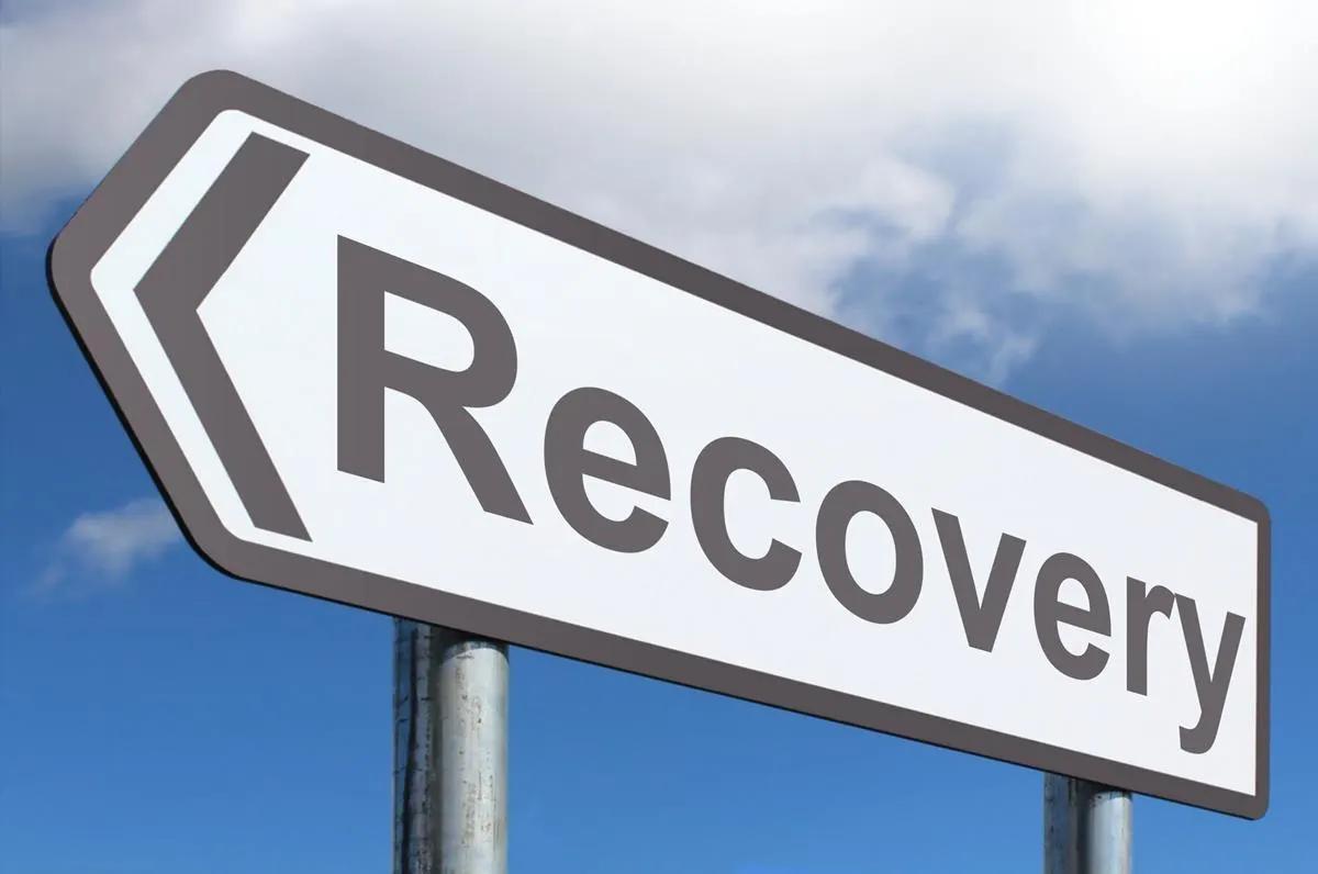Recovery signpost representing rest and regeneration