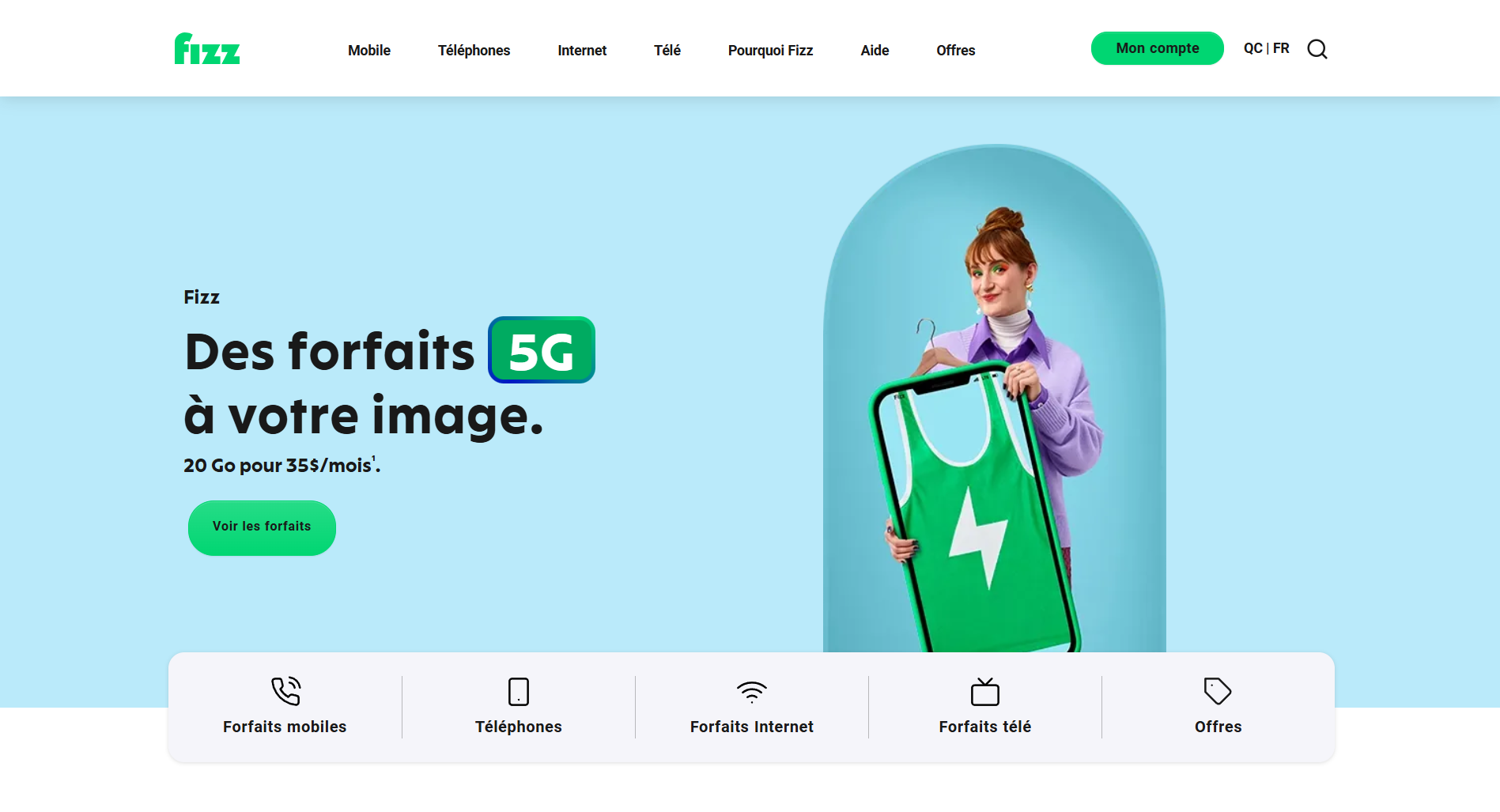 Aperçu du projet Fizz — création site internet ou app