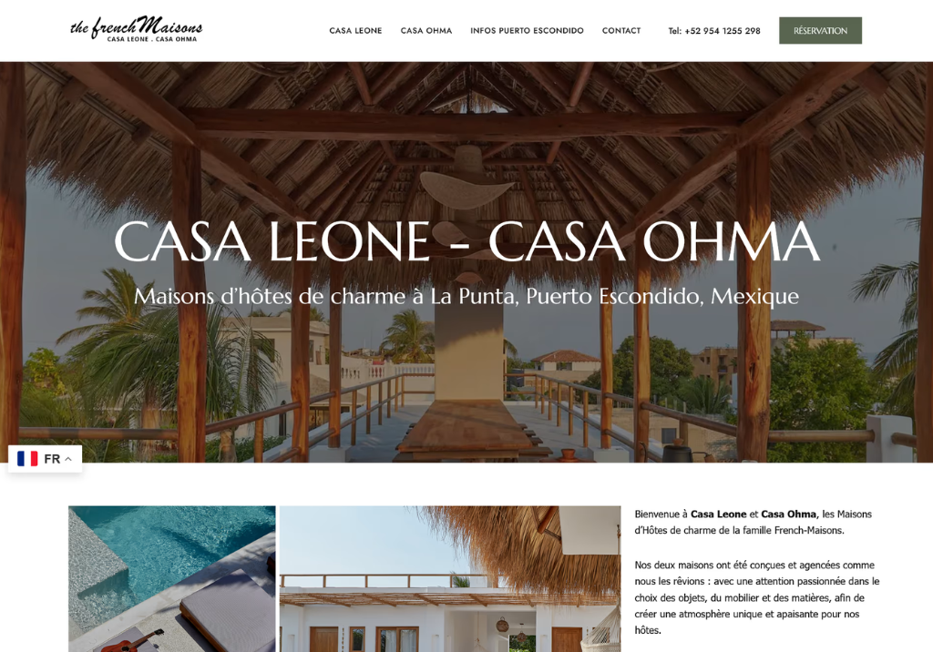 Aperçu du projet The French Maisons — création site internet ou app