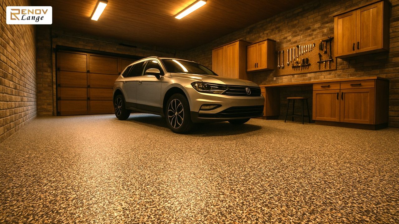 Garagenboden mit Steinteppich: widerstandsfähig gegen Öl, Salz und Frost.