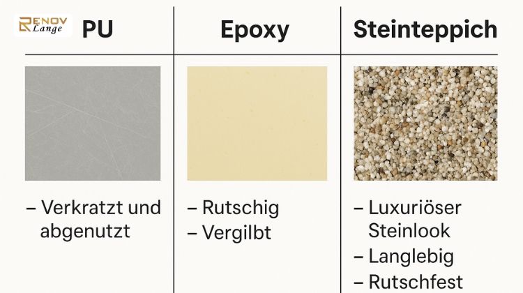 PU & Epoxy altern schnell – Steinteppich trotzt der Zeit