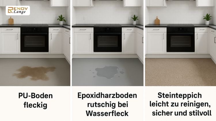Epoxy glänzt, PU matt – Steinteppich gewinnt in Stil & Haltbarkeit