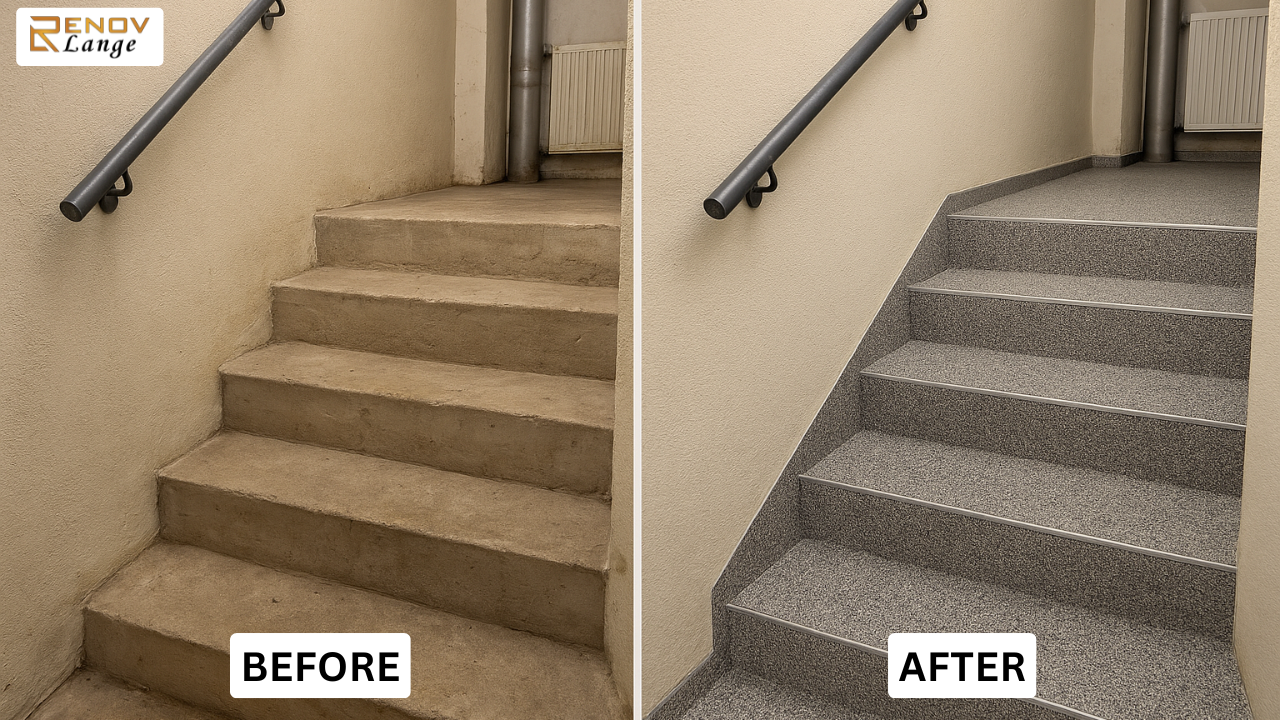 Aus alt wird neu: alte kellertreppe sanieren steinteppich macht den Unterschied sichtbar.