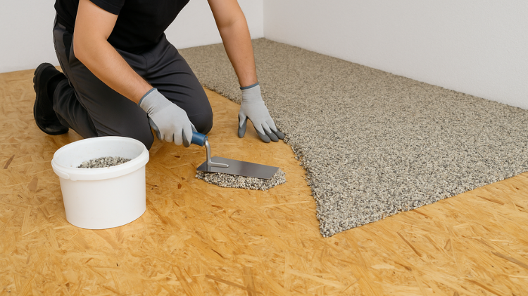 steinteppich auf osb platten verlegen