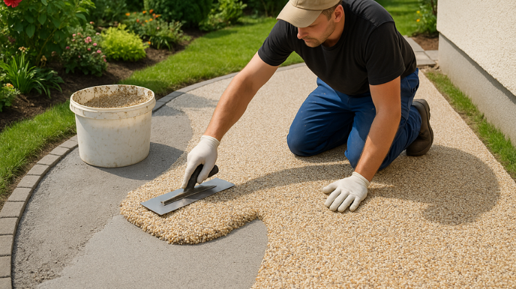 steinteppich im garten verlegen