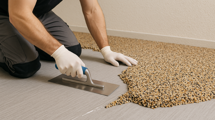 steinteppich auf pvc verlegen
