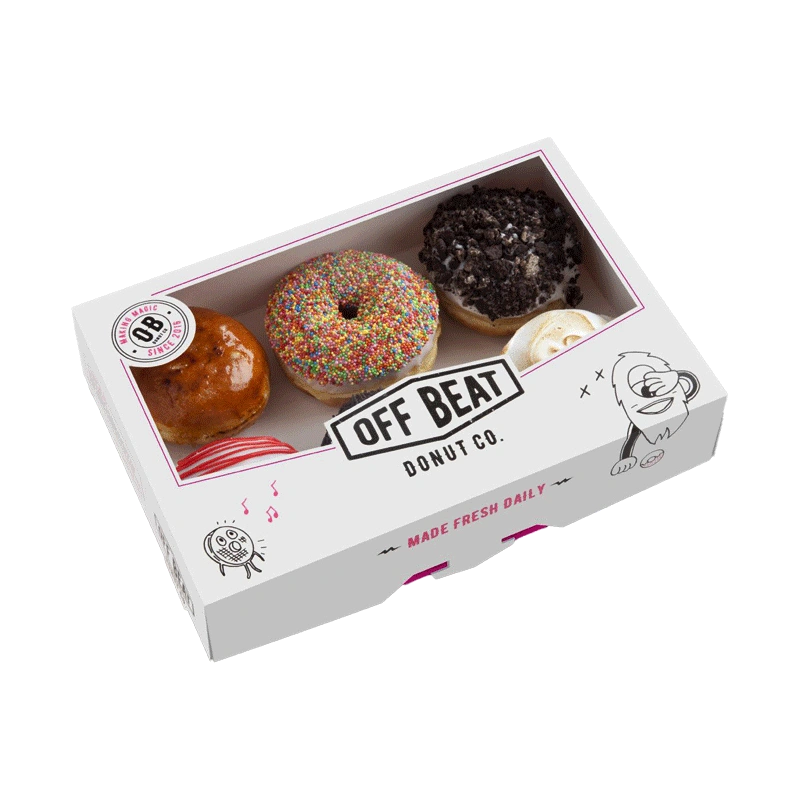 Custom donut boxes designed for stylish and secure packaging of baked goods