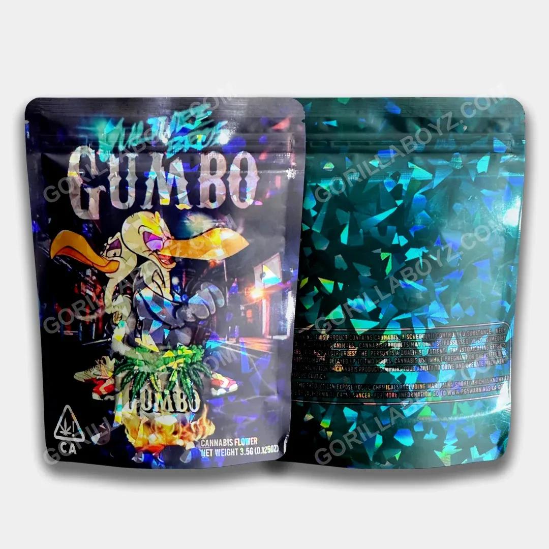 High-quality gumbo Mylar bags with durable and resealable designs