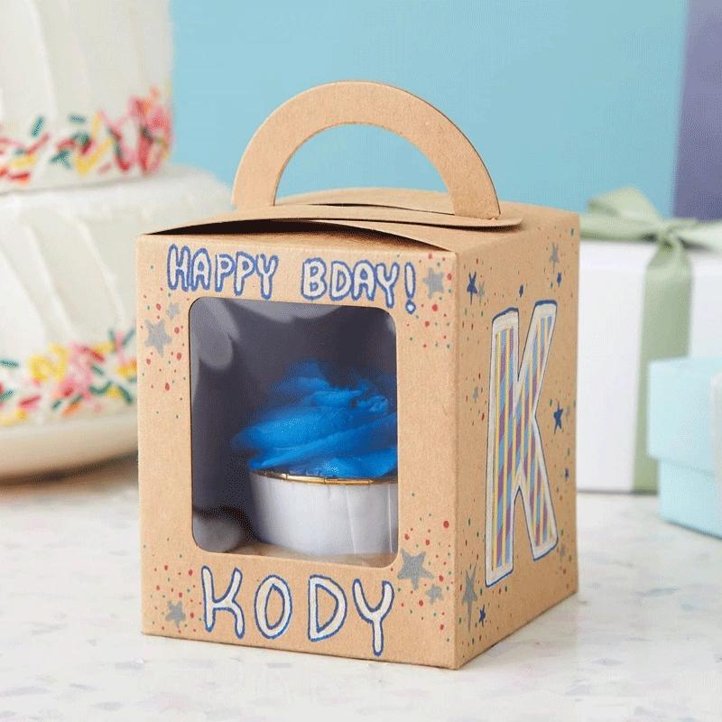 High-quality printed kraft cupcake boxes crafted for a natural and durable design
